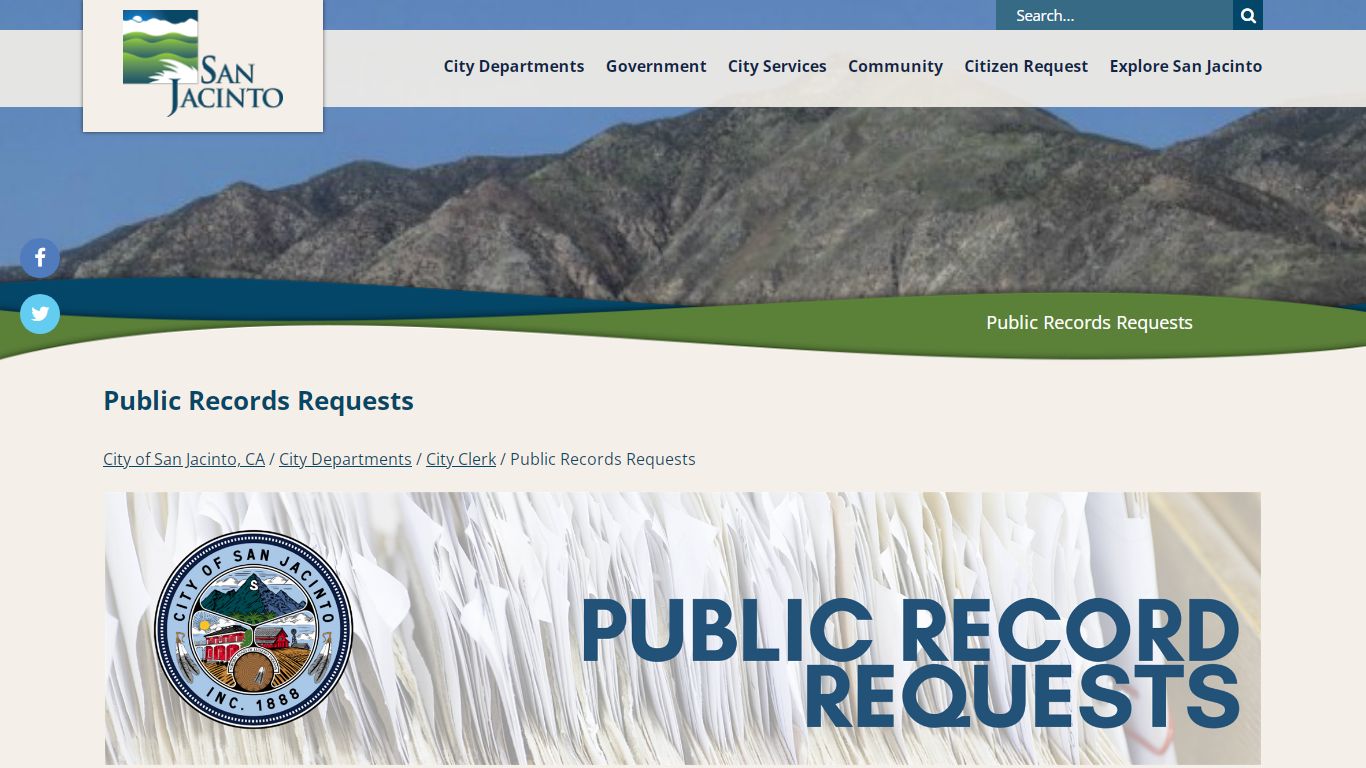 Public Records Requests - City of San Jacinto, CA